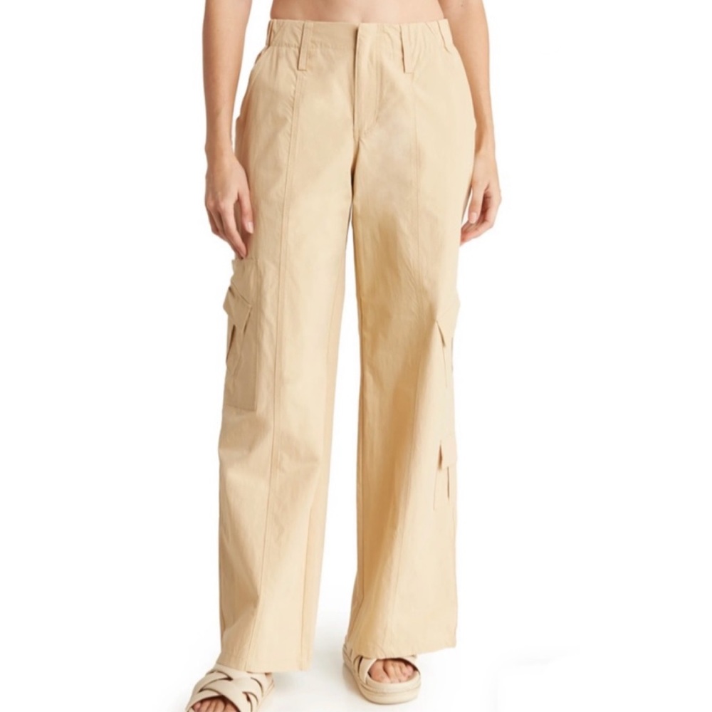 Elidie Low Rise Cotton Cargo Pants Khaki Gem